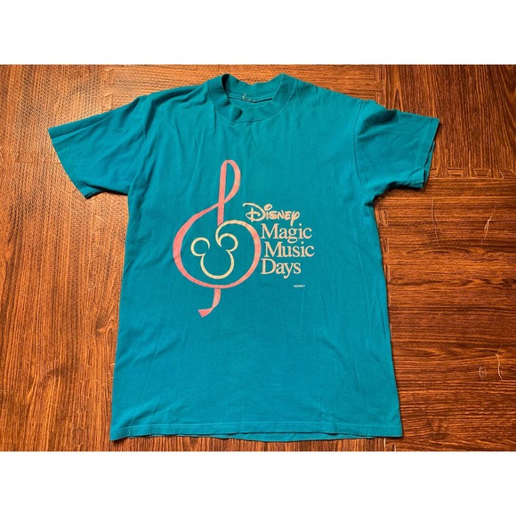 Vintage Disney Designs Magic-Music-Days T-Shirt Large 90s Single-Stitch Tee - Picture 2 of 9